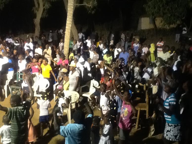 street meeting in Haiti